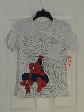 Marvel Spider Man Boys Tee with Pocket Graphic Super Hero NWT